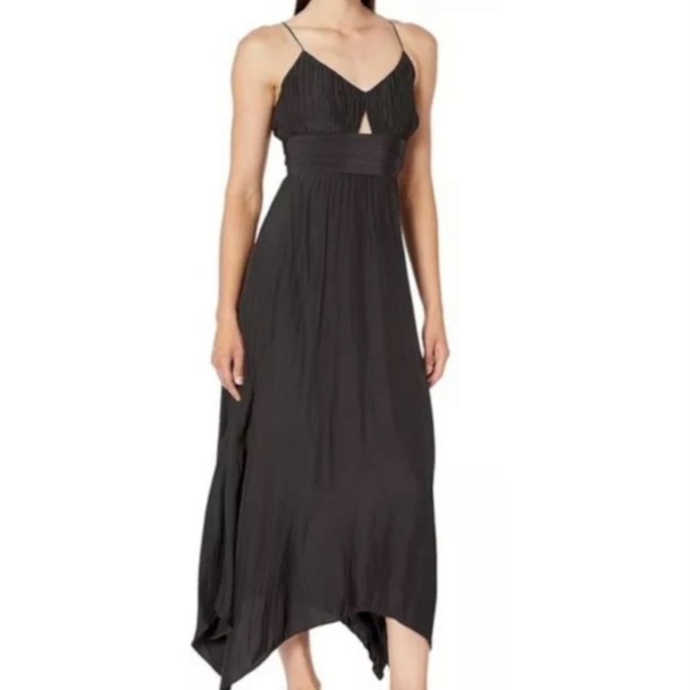 NWT Ramy Brook Jolie Maxi Dress Women's Size 6 Black Sleevless Asymmetric